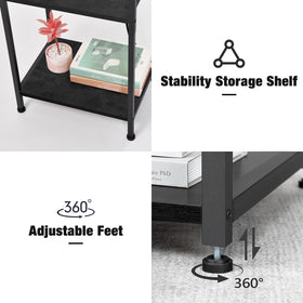Asgolion bedroom setup featuring slim nightstand beside bed and sofa