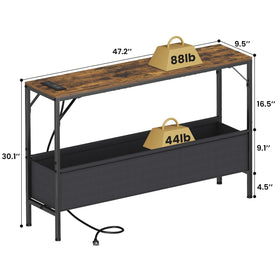 Industrial finish of Asgolion narrow console table complements modern decor.