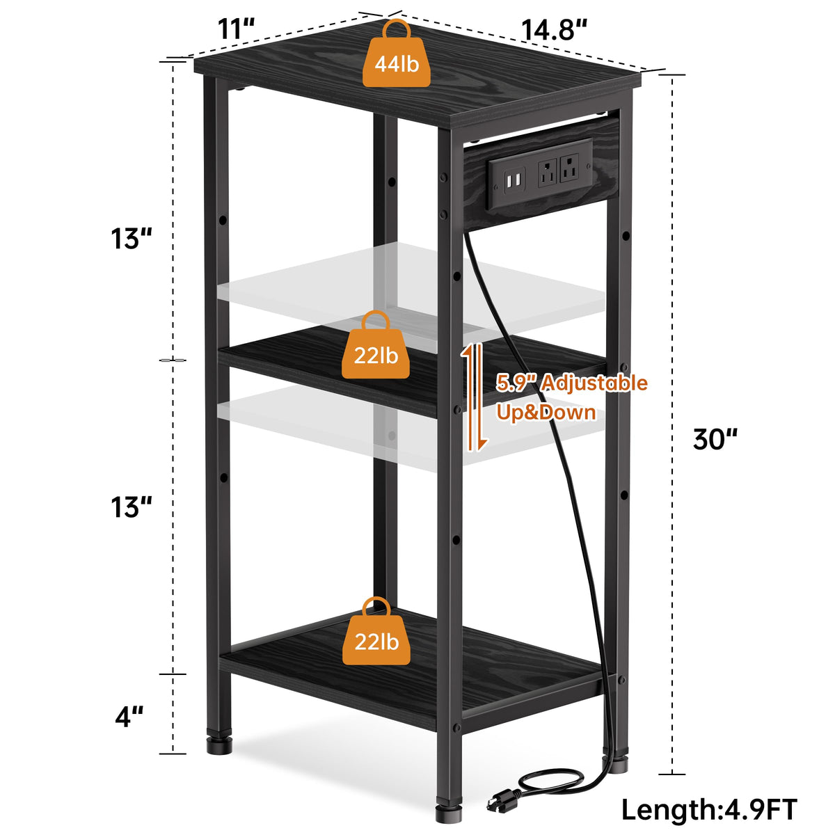 Asgolion nightstand black finish complements modern decor