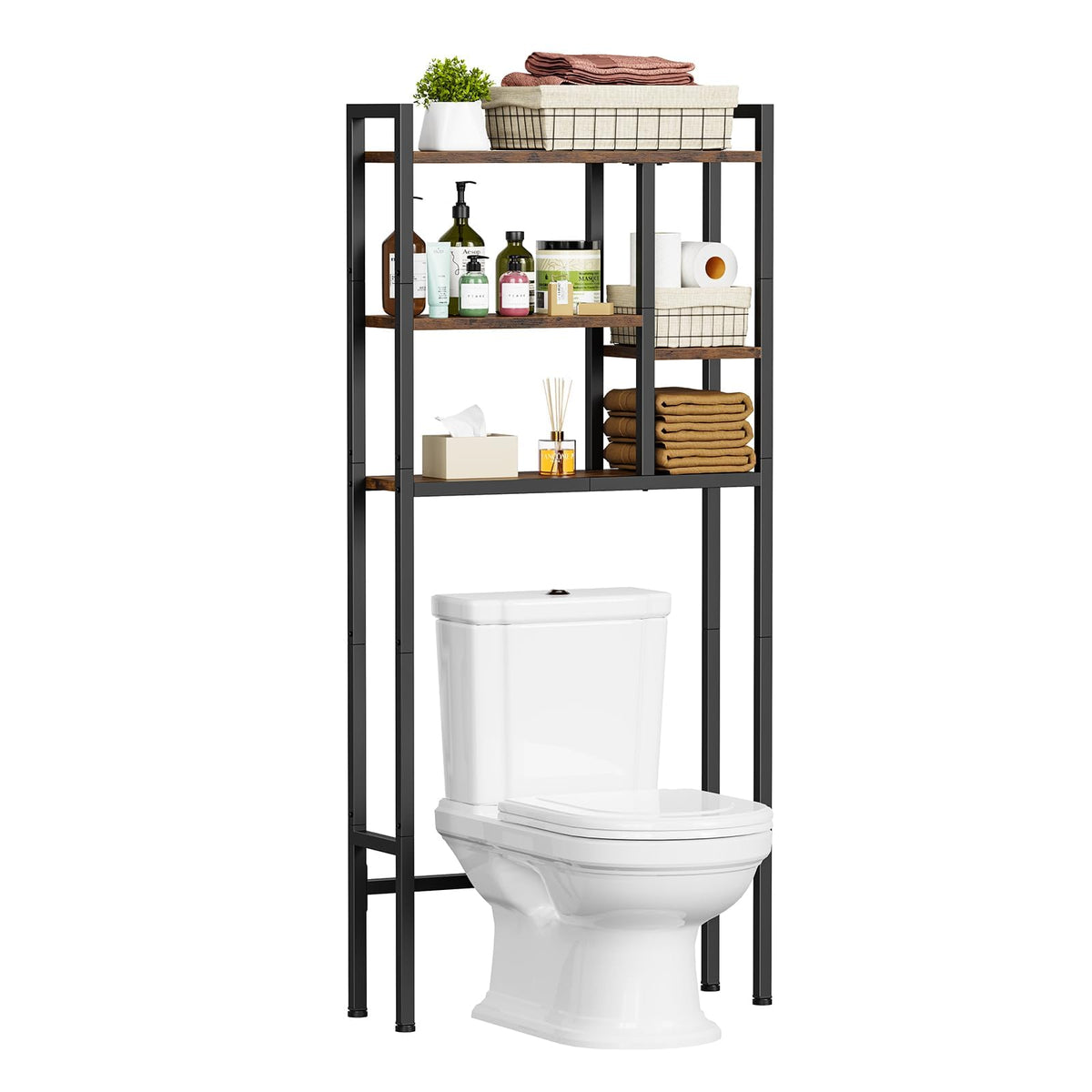 Asgolion stylish vintage bathroom organizer adds charm while organizing essentials.