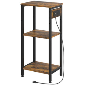 Asgolion tall end table with charging station and outlets for convenient device charging.