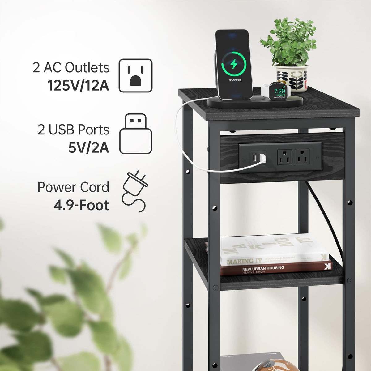 Asgolion tall nightstand sturdy metal frame providing lasting stability