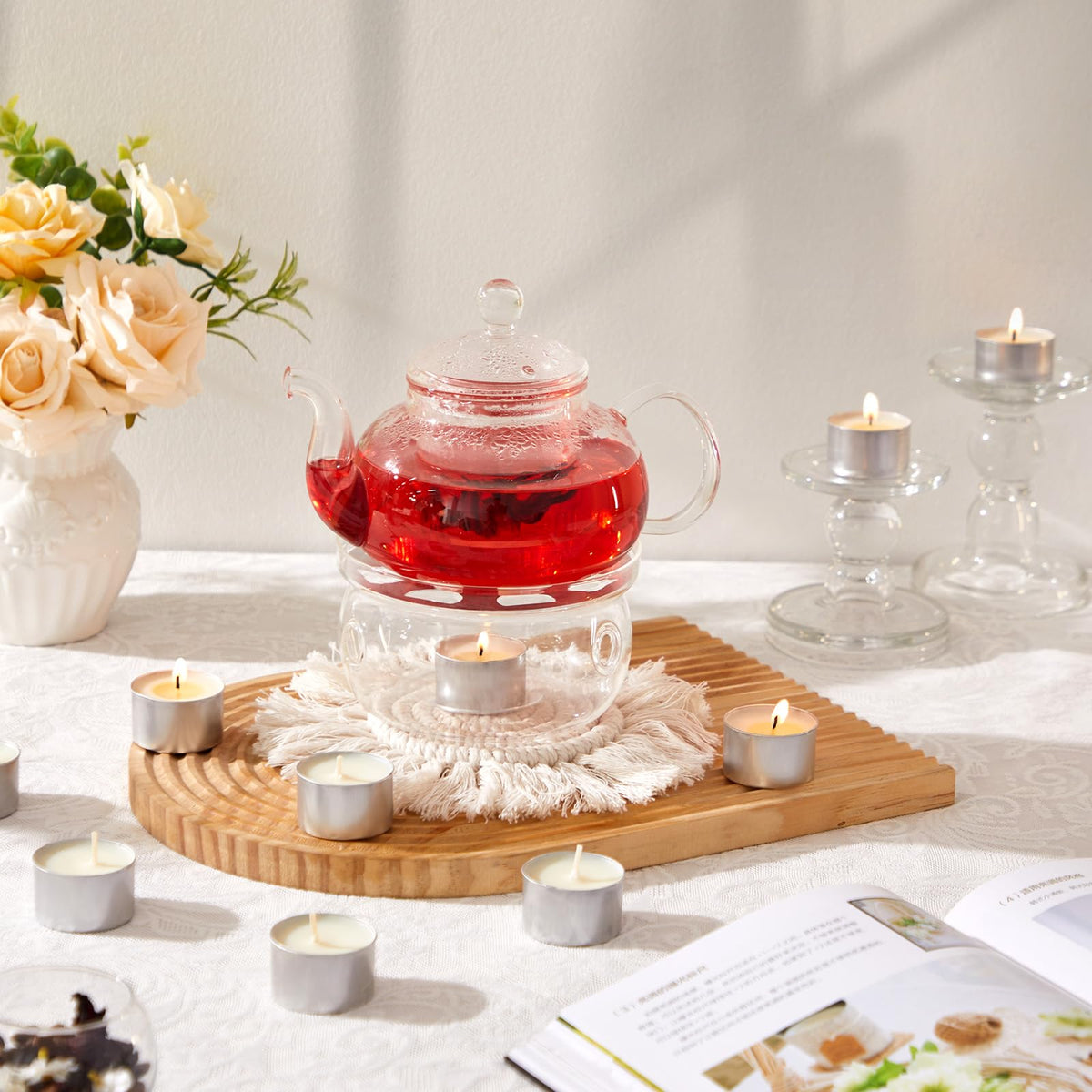 Ashlux eco-friendly palm wax tea lights offer clean, sustainable lighting.