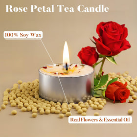 Ashlux rose-petal tealights 48-pack offering long-lasting warmth for gatherings.