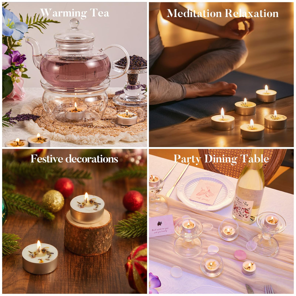 Ashlux safe-use tealight rests on heat-resistant surfaces
