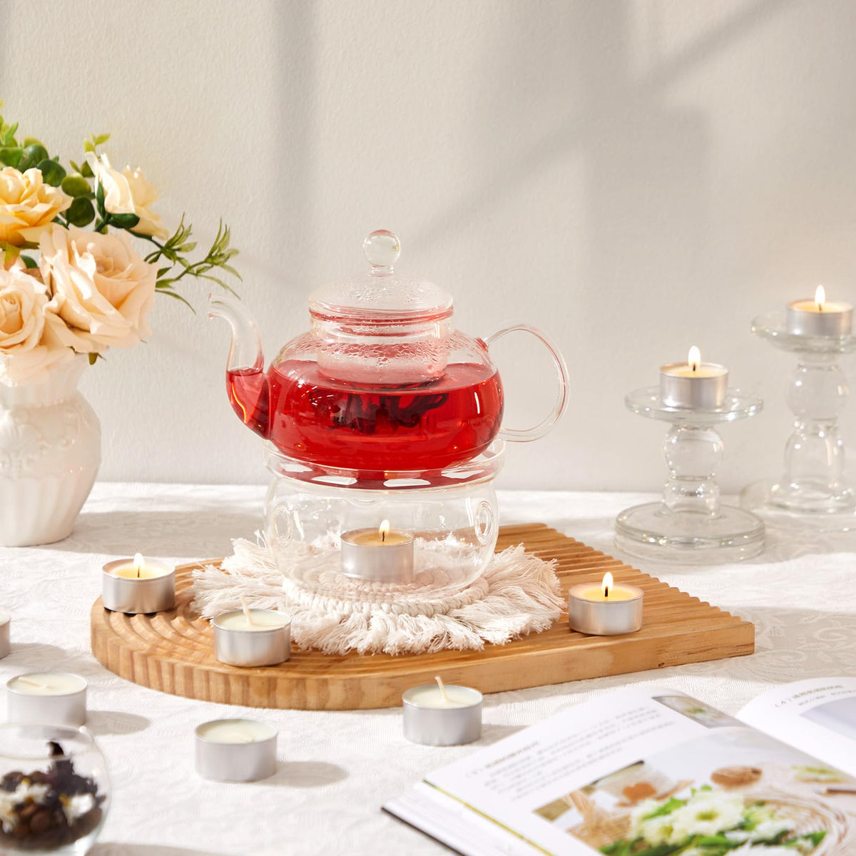 Ashlux tea lights fit snugly in standard holders