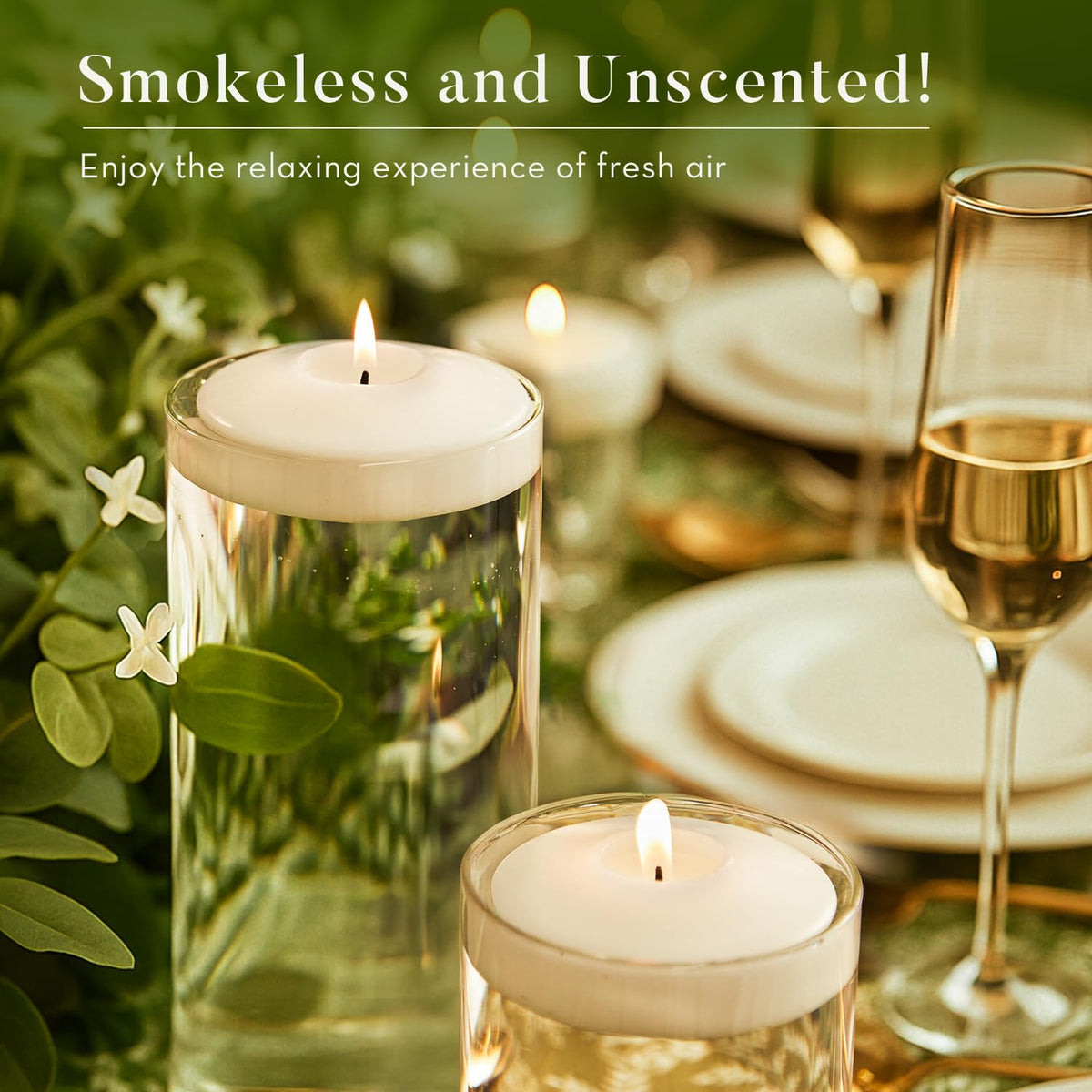 Ashlux unscented floating candle smokeless design ideal for events