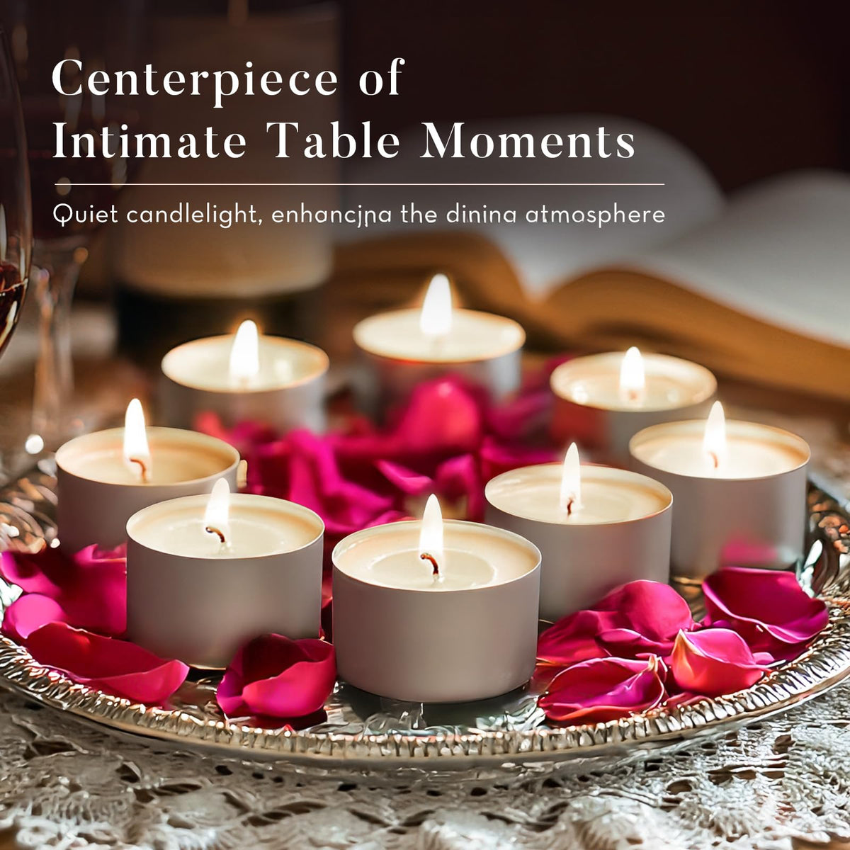 Ashlux wedding tea lights add a warm, magical glow to tables.