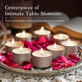 Ashlux wedding tea lights add a warm, magical glow to tables.