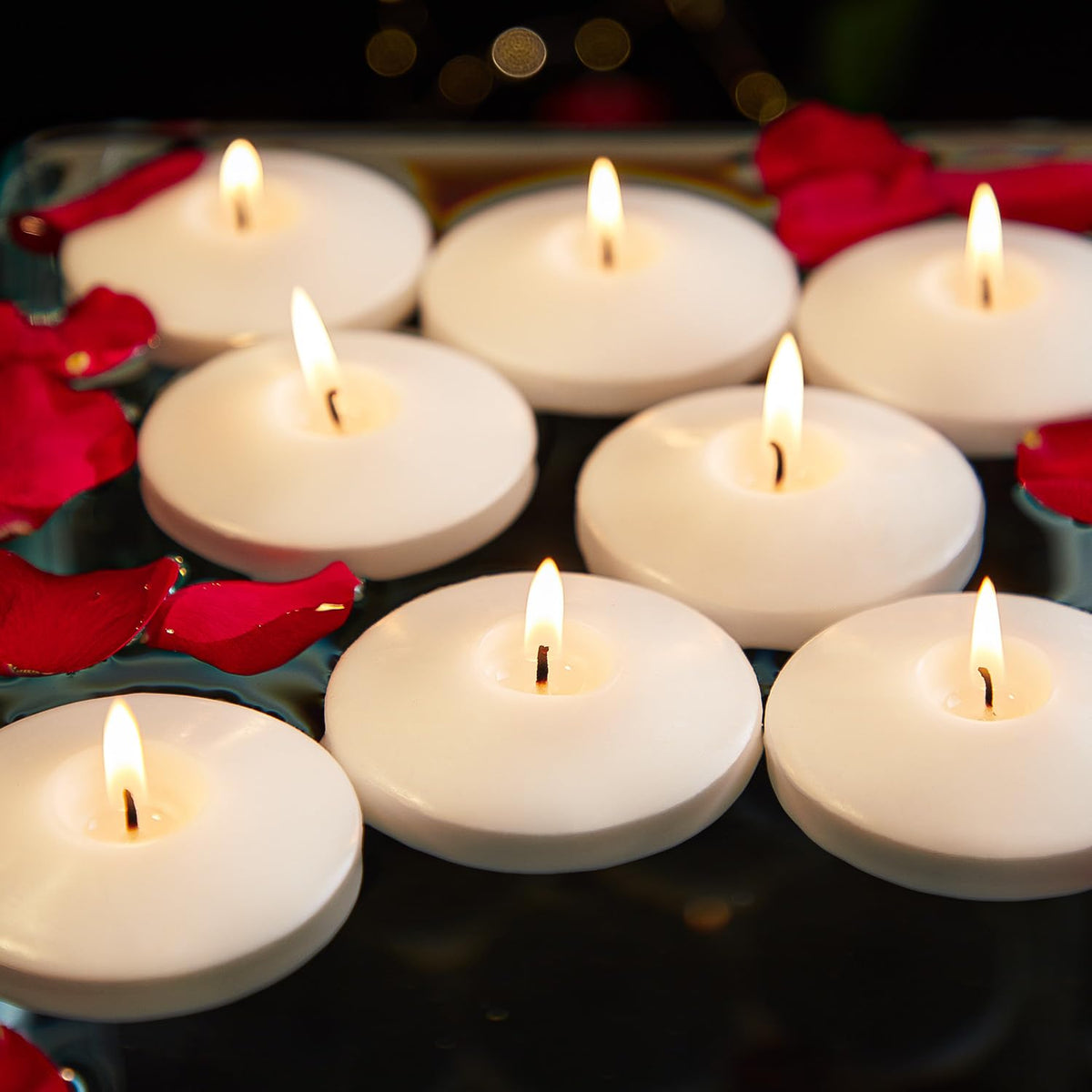 Ashlux white floating candle 3-inch in a glass holder for elegant centerpieces