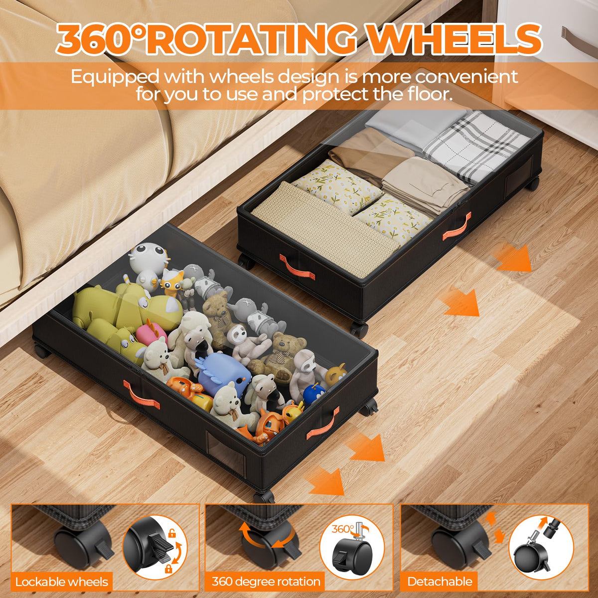 Ashwanth under-bed storage dustproof zipper keeps items clean and dust-free.