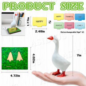 Asidius 7-inch desk goose beside monitor with mood signs for organization