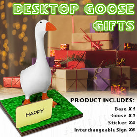 Asidius desk goose on a clean desk with keys for easy access