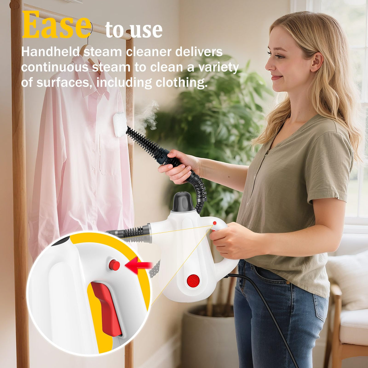 Asinpolly steam cleaner chemical-free-cleaning uses only water