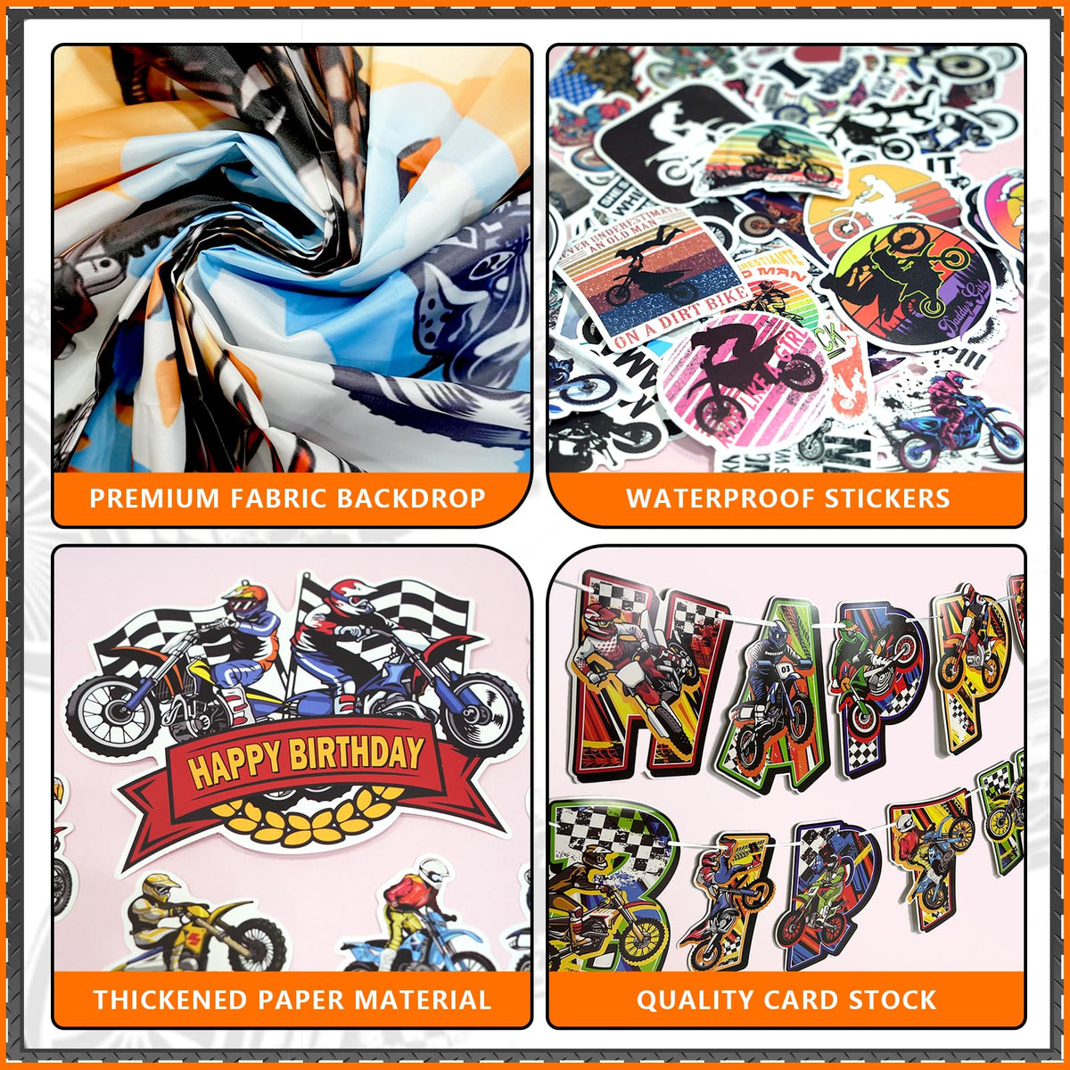 Asiriven balloon decor set brings vibrant colors to the dirt bike celebration