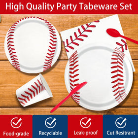 ASLERMURE baseball dessert plates 7-inch fun pattern for treats