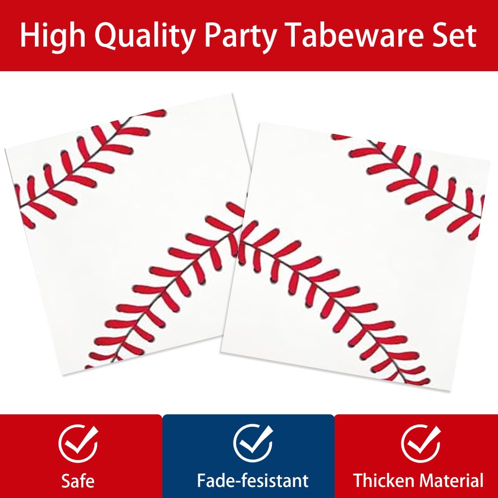 ASLERMURE baseball dinner plates 9-inch sturdy for meals