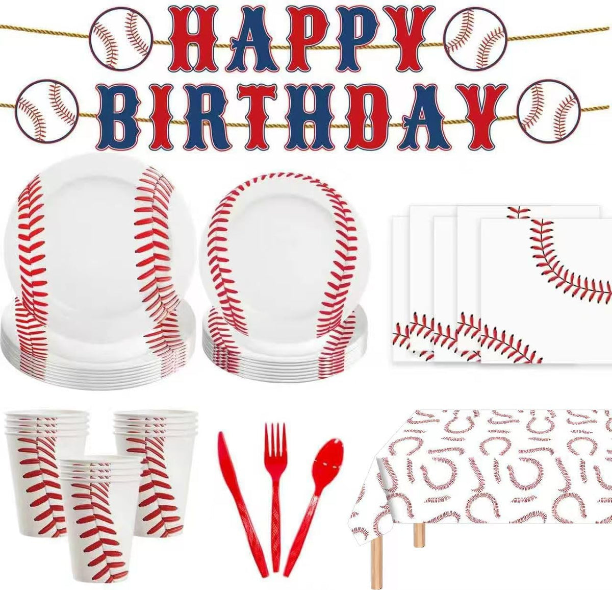 ASLERMURE baseball party banner decor for quick setup