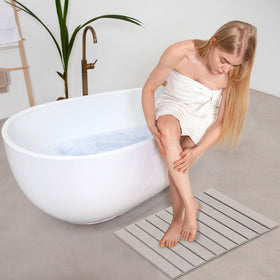 Asou Stone Bath Mat modern-decor finish enhances bathroom or kitchen.