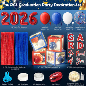 Asoulin grad balloons red-blue close-up showing vibrant color and premium materials