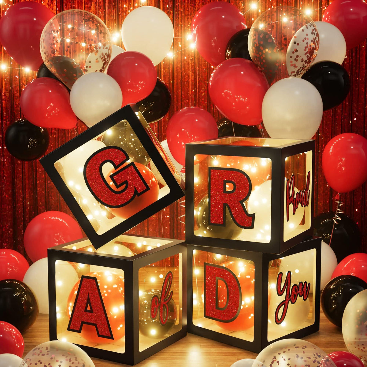 Asoulin glitter stickers spell GRAD for personalized accents