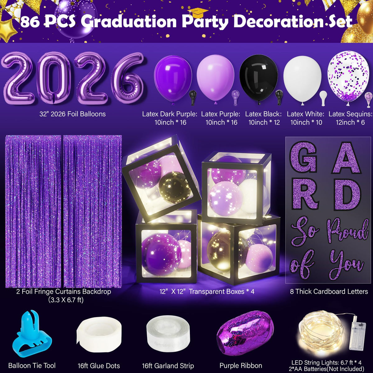 Asoulin LED light strings add warm illumination to graduation decor