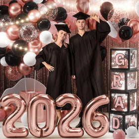 Asoulin rose gold balloons create a classy focal point for photos