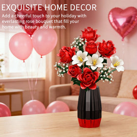 Asoulin vase-building section with roses provides sturdy display for decor