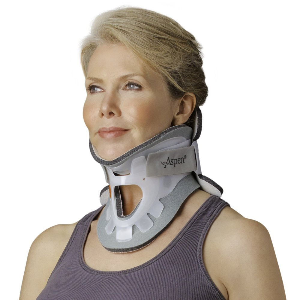 Aspen cervical collar Regular back view with occipital support in use