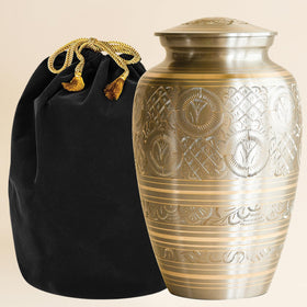 Aspen Studio urn capacity 225 lbs, ample space for adult ashes.