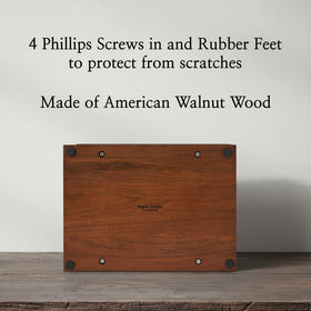 Aspen Studio Walnut Urn bottom screws illustrate secure resealable storage.