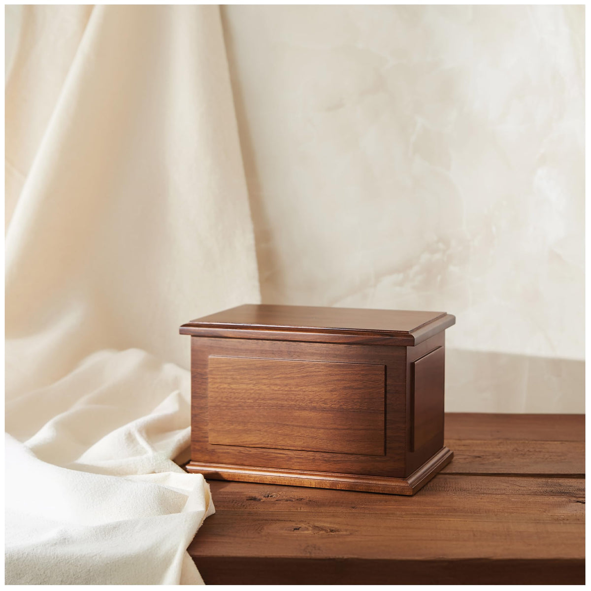 Aspen Studio Walnut Urn dignified display for a memory space.