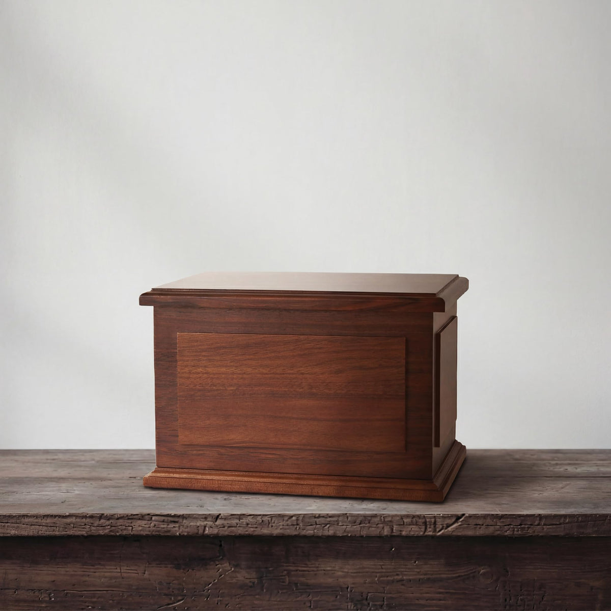 Aspen Studio Walnut Urn side profile shows sturdy construction and timeless design.