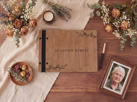 Signing pen included with Aspen Studio funeral guest book for easy signatures