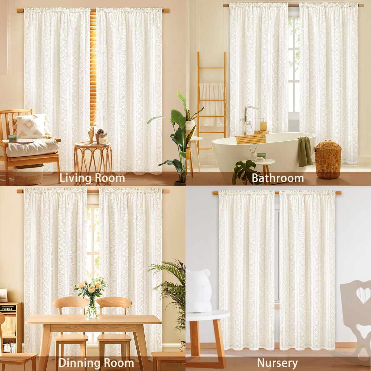ASPMIZ Easy-care curtains stay inviting after washes with low-maintenance care.