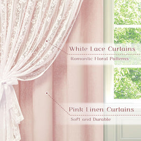 ASPMIZ lace-overlay sheer detail adds boho elegance while filtering daylight.