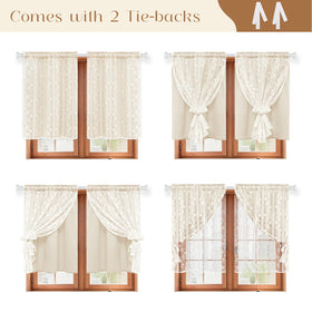 ASPMIZ lace-pattern sheer curtains create boho charm with gentle light diffusion.