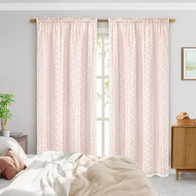 ASPMIZ pink curtains packaging reveals two-panel set ready to install.