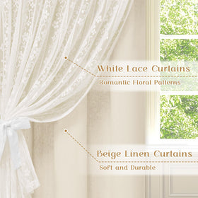 ASPMIZ Two-panel linen curtains 84 inch enhance living spaces with easy installation and elegant drape.