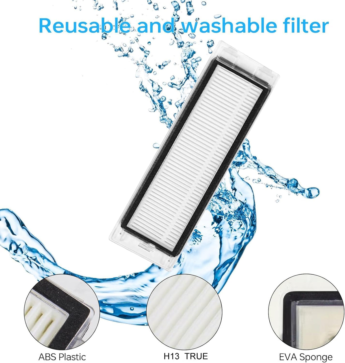 Asrhine Q Revo mop pads 6-pack with microfiber for stain removal.