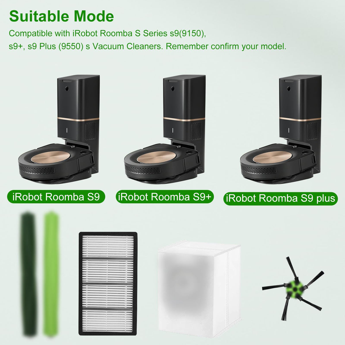 Asrhine S9 filters provide strong dust capture for steady Roomba suction