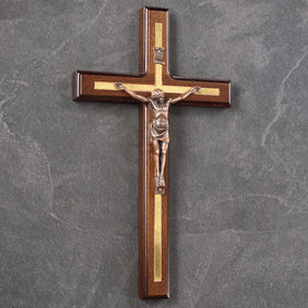 Asterom wall crucifix with keyhole slot for easy hanging.