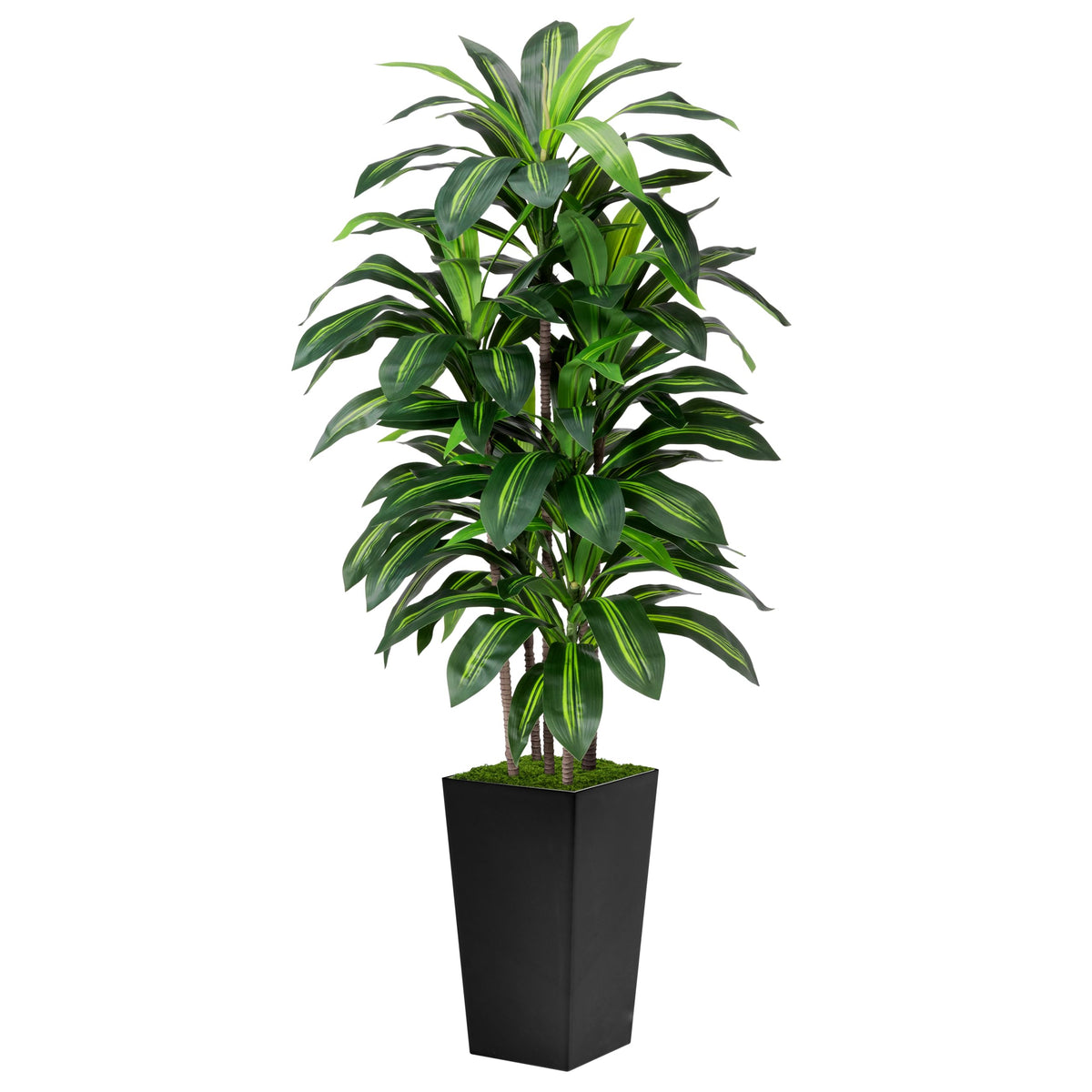 ASTIDY artificial dracaena tree 5ft in black planter adds year-round greenery.