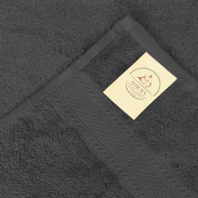 ASTILTEX bulk-pack charcoal-grey towels ready for hotel, gym, or shared spaces.