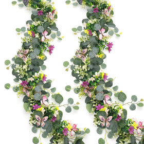 ASTNIC daisy garland with 3D butterflies for vibrant table décor