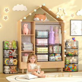 Astrorhine black-finish closet storage bins blend modern style with organization.