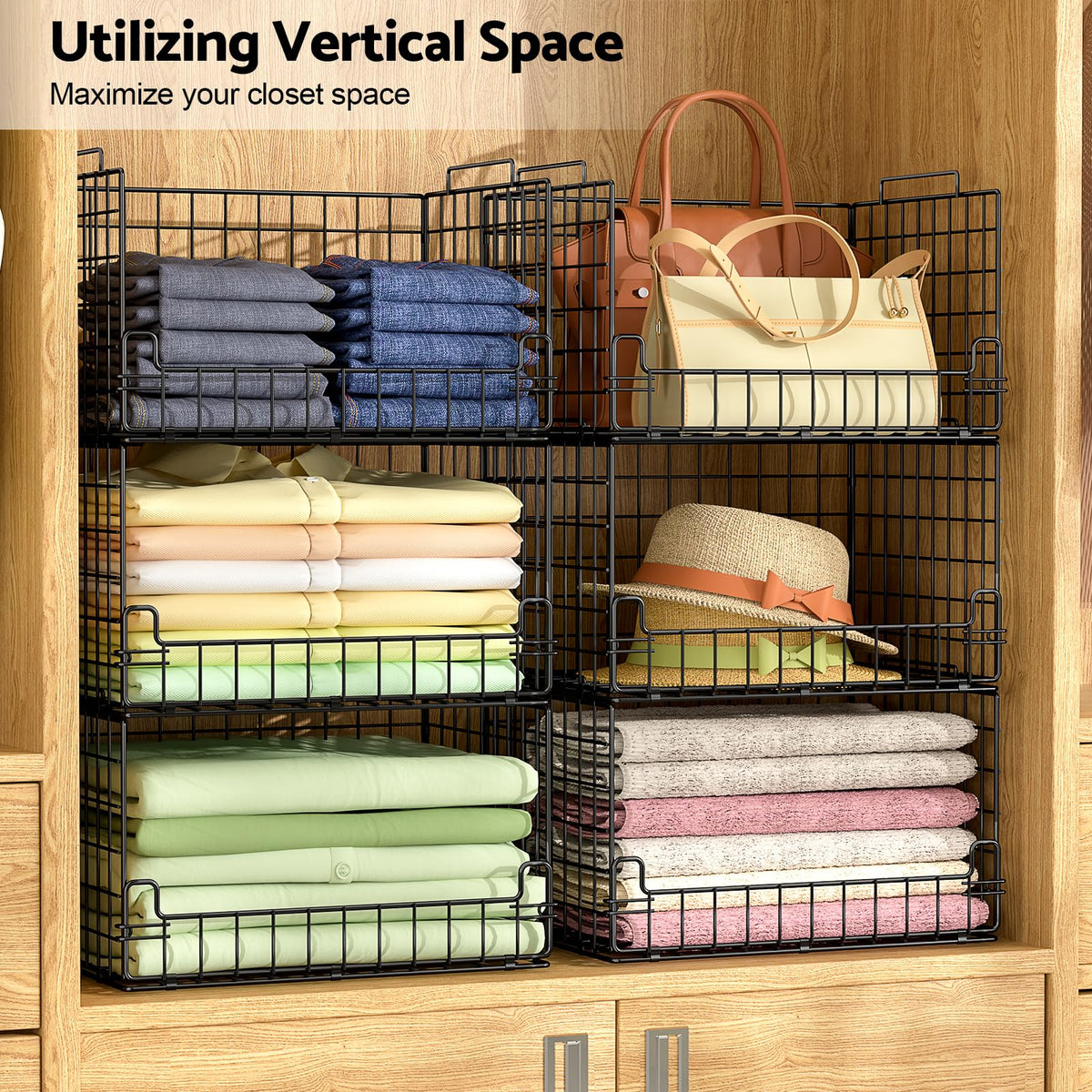 Astrorhine metal mesh closet bin offers breathable, durable organization for visible storage.