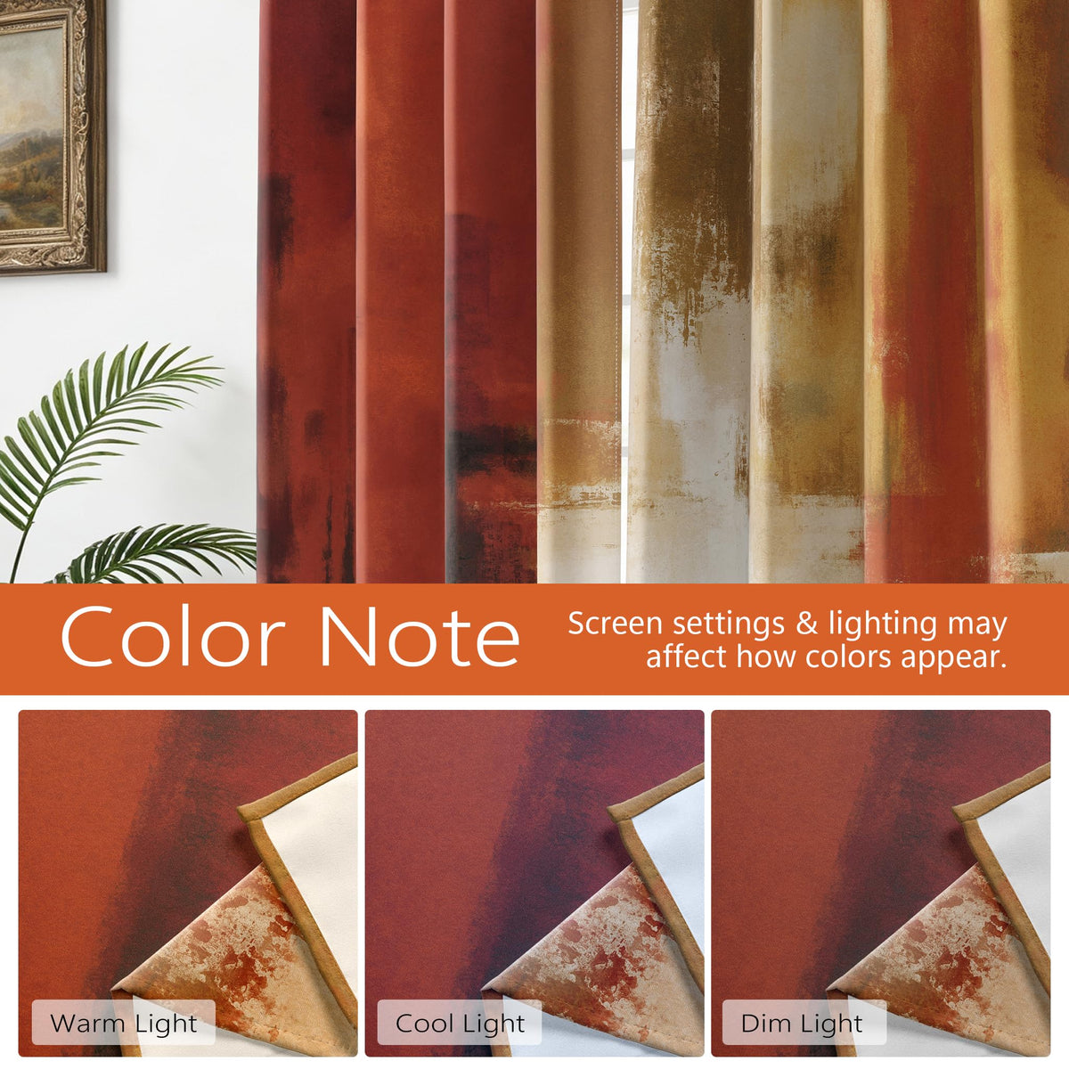 Asuexpect Burnt Orange Curtains grommet-top design for easy hanging