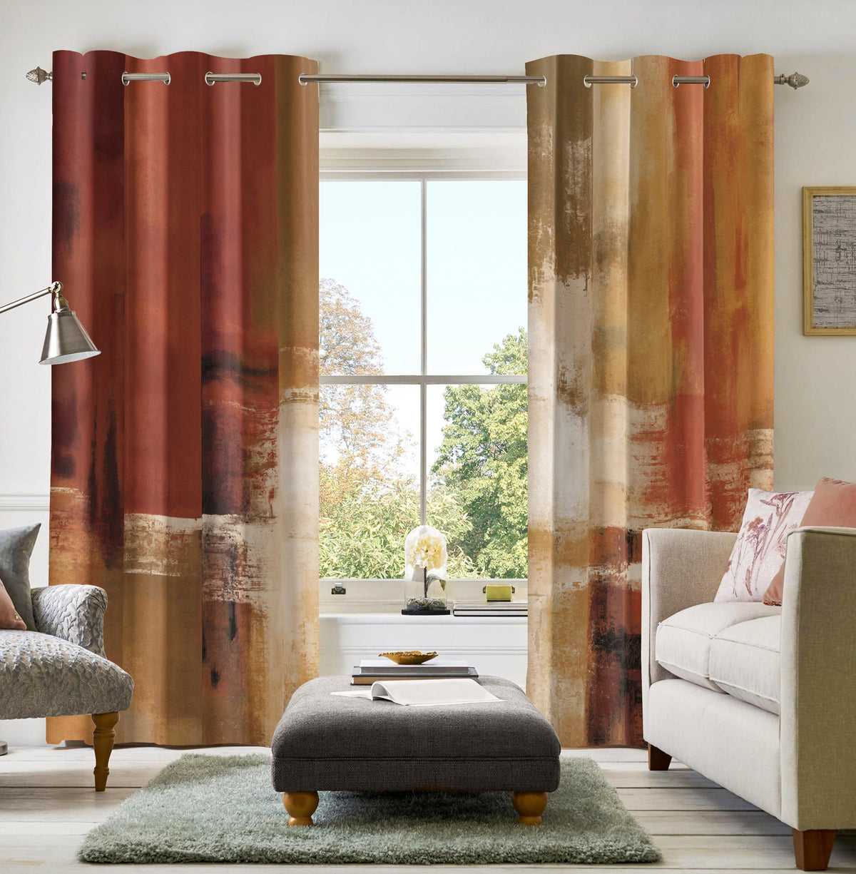 Asuexpect Burnt Orange Curtains room-darkening effect for brighter spaces