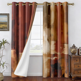 Asuexpect Burnt Orange Curtains soft polyester fabric with smooth drape